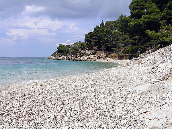 A beach in Murvica, on the island of Brac, Croatia