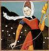 Woman Spinning Flax with distaff