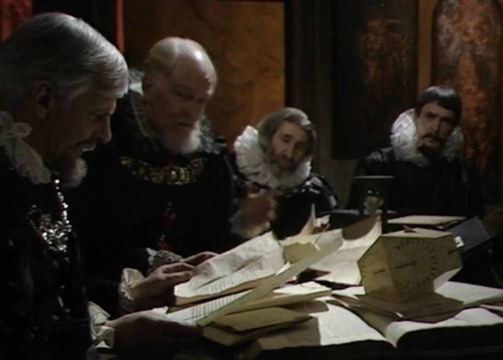 Venetian senators trying to make sense of reports about the Turkish fleet approaching Cyprus